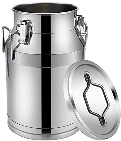 Milchtransportkanne - 15-60 L Edelstahl Kanister Milchkanne Eimer - Tote Krug Ölfass Teekanne - für Öl Butter Wein Vorratsbehälter,20L(32x40cm)