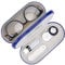 Muf 2 in 1 Contact Lens Case and Glasses Case,Double Sided Dual Use Design,Leak Proof & Portable,Tweezer and Contact Lens Solution Bottle Included for Travel Kit(Blue)