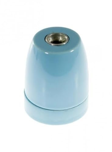 Douille E27 en Porcelaine Bleu - Déco Vintage