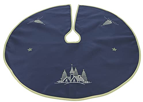 heimtexland ® Weihnachtsbaumdecke Baumständer Schürze 90 cm Weihnachten Dekoration Christbaumdecke Weihnachtsdeko Baumteppich Typ618 Royal-Blau