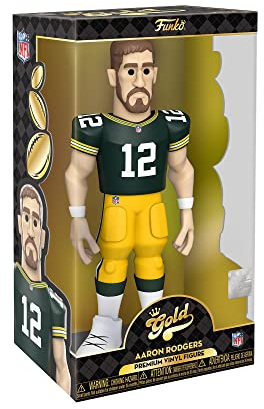 POP Gold 12 NFL: Packers - Aaron Rodgers - 1/6 Odds for Rare Chase Variant | Offizieller Fanartikel und Merch - Spielzeug zum Sammeln - Geschenkidee zum Geburtstag für Fans und Sammler