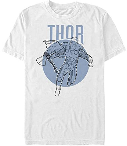 Marvel Big & Tall Thor Simplicity Men's Tops Short Sleeve Tee Shirt, White, 3X-Large