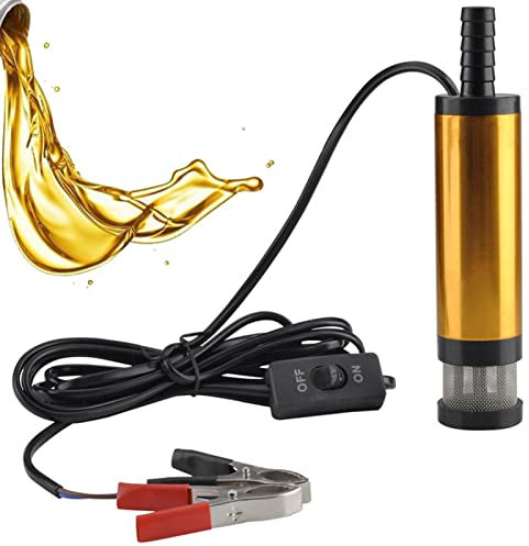 ?? Pompa elettrica per acqua | 12 V pompa per olio sommerso, pompa per liquidi con filtro, pompa elettrica per barca, auto, moto
