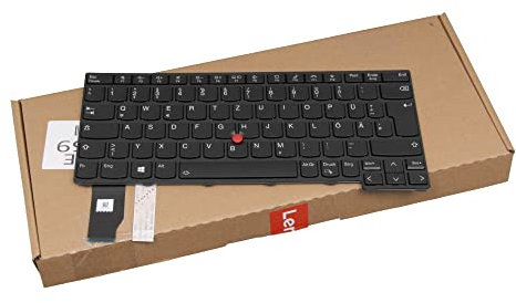 Lenovo 5N21A21893 Original Tastatur DE (deutsch) schwarz/schwarz mit Backlight und Mouse-Stick für ThinkPad X13 Gen. 2 (20WK/20WL)