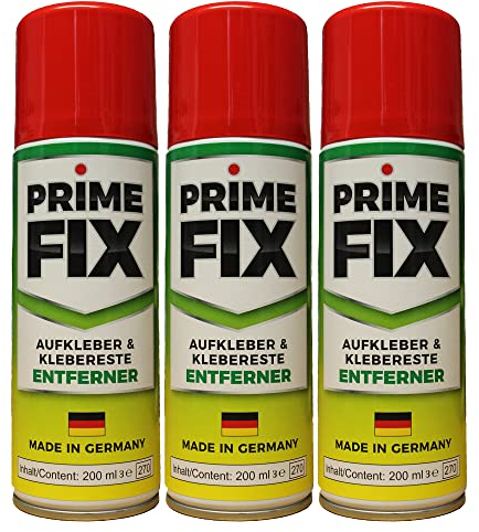 3 x Prime FIX Etikettenlöser, Aufkleber & Kleberreste Entferner 200ml