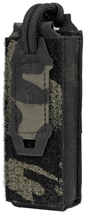 TOPTACPRO Einzelne Pistole Molle Mag Tasche M1911 92F 9mm .40S&M Open Top Magazin Halter Tactical Tool Pouch Taschenlampe Holster 500D Nylon(Multi-camo Black)
