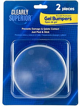 Clearly Superior Gel Bumpers 2-Pack - Large Round 3.5 - Quiets Contact and Protects Walls from Door Knob Damage - No Tools Needed! - Just Peel & Stick!