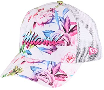 New Era Miami Heat NBA Vice Collection Floral White Adjustable Trucker Cap - One-Size