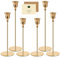 YUTUY Kerzenständer Gold 6 Set,Metall Kerzenhalter,Hochzeit Kerze Stand,Hoch Kerzenleuchter,ekorative Kerzenständer,Kegelkerzenhalter für Party Hochzeitstisch Abendessen Kerzenhalte Vintage Deko