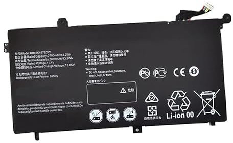Backupower Ersatz Akku HB46K497ECW Kompatibel mit Huawei Matebook D 2018 PL-W19 MRC-W60800G5M DE 11.4V 42.2Wh 3700mAH