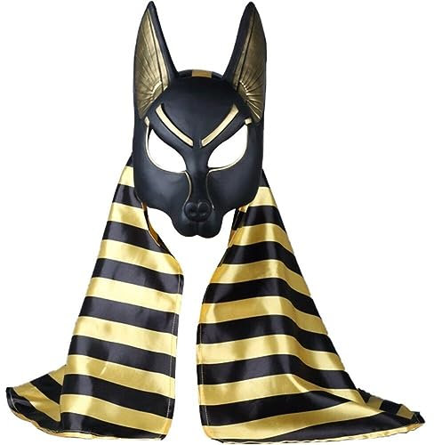 Ägyptische Anubis Cosplay Gesichtsmaske PVC Head Helm Kostüm Party Requisite Halloween Food Dress Ball Toy