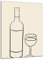 DARO Design - Wand-Bild Abstrakt Flasche Wein Glas auf 6mm HDF 84x56 cm - Wand-Deko Bilder Geschenk