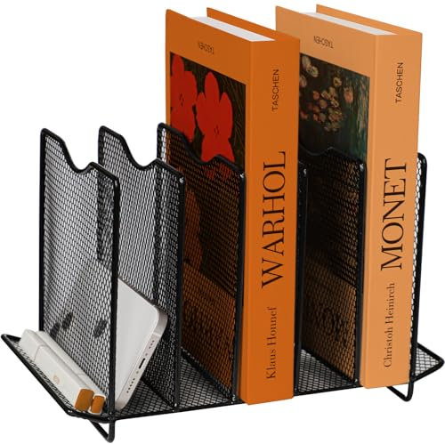 PLSOPPKG Updated 7-Section Desktop File Organizer, Upright Mesh Letter Tray Desktop Organizer File Sorter File Dividers for Office Home