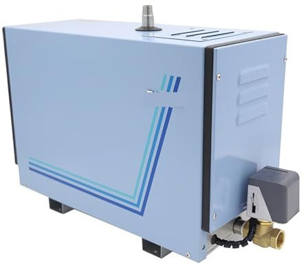 AIRYSSFU Generador de Vapor para Sauna casera izador de baño de Sauna autodrenante de 6KW for Ducha de SPA casera, Drenaje automático del generador de Motor de para Relajación, con Control Remoto