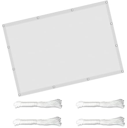 Sonnensegel 1.6 x 1.9 m Rechteckig Schattentuch mit Ösen, Seil PES Polyester UV Schutz Ohne Bohren für Balkon Garten Terrasse, Weiß