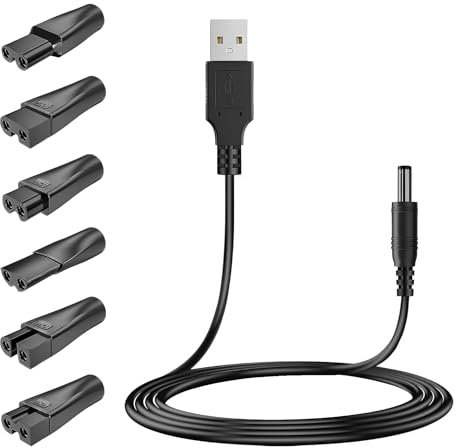 ThrivingAura Shaver Charger Cable Kit,One Blade Charger Compatible with Philips, Whal, Kemei, Babybliss Etc