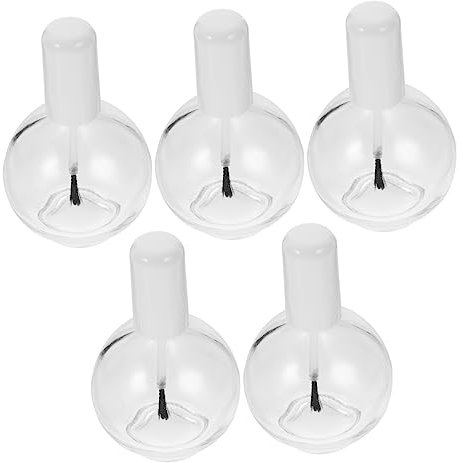 WOONEKY 5pièces Bouteilles De Vernis à Ongles Verre De Flacons Vides Avec Brosse Et Couvercles Pour Vernis à Ongles Et Gel Pour Usage Personnel Ou Professionnel