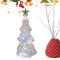 Acunny Albero di Natale in vetro con luci | Lampada notturna da tavolo con statuetta a batteria per albero di Natale - Decorazioni per l'albero di Natale in vetro per la festa sulla mensola del del