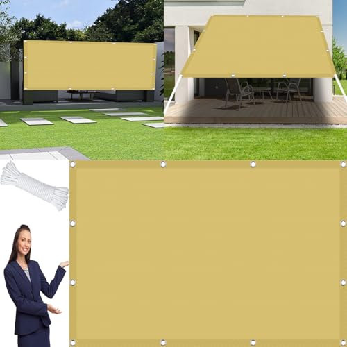 Tenda parasole rettangolare, impermeabile, 3 x 4 m, per esterni, patio, prato, piscina, colore crema