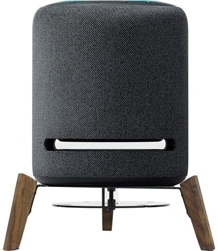 Support en bois pour Echo Studio et Homepod 2e/1ère génération, support de bureau stable pour un meilleur son et décoration de la maison (pieds en bois de noyer)
