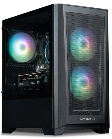 HORIZON Gaming PC Tower | AMD Ryzen 5 5500 | NVIDIA RTX 4060 8GB | 16GB 3200Mhz RAM | 1TB NVMe SSD | 650W 80+ PSU | CiT Carisma ARGB Black Gaming PC Case | VR Ready | WiFi | Windows 11