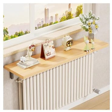 NJDQFA Etagère De Radiateur en Bois, À Percer, Cache-Radiateur Universel, Cloison Décorative Au Dessus, Adaptée Aux Bureaux, Chambres Et Salons,1original Wood,B 60cm/23.6″