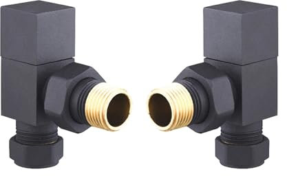 Manual Radiator Valve Square Angled - 15mm x R 1/2 - Light Grey