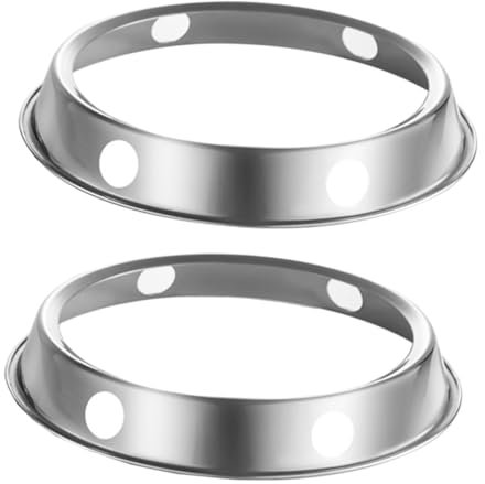 Gatuida 2pcs Stainless Steel Pot Holder Heat Rack Steam Holder Round Pot Ring for Kitchen Use