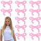 Tyqour 12PCS Iron on Patches for Clothing Pink Bow Small Cute Bow Embroidery Patches for Jackets, Hats, Bags, DIY Crafts