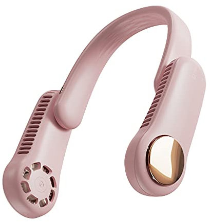 FackLOxc Ventilador portátil sin hojas, recargable, diseño de auriculares, alimentado por USB, ventilador de cuello giratorio de 350° para exteriores e interiores
