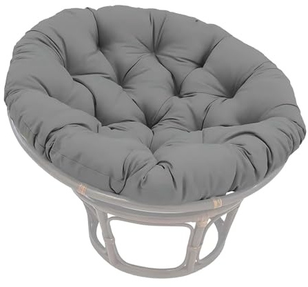 GHBXJX Hängesessel Kissen Outdoor, Sitzkissen Für Schaukelsessel Und Hängesitz Polster Mit Rückenteil, Rundes Schaukelkissen Rückenkisse, Waschbar Für Haus, Garten, Sofa,Grau,130 * 130cm
