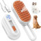 Brosse à vapeur pour chat pour la perte de poils - 4 en 1 - Brosse à vapeur pour chat avec poignée pliable - Brosse spa pour animaux de compagnie - Peigne à défourrure pour animaux de compagnie