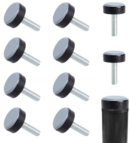 LOLANIUT 10 Stück Teflongleiter 20mm mit Gewinde M6, Möbelgleiter mit Gewinde aus PTFE, leise Stuhlgleiter Teflon zum Schrauben M6, Bodenschoner für Teppich, Laminat, PVC