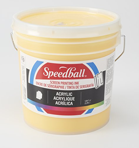 Speedball 004663 Acrylic Screen Printing Ink, 128 FL OZ, Medium Yellow