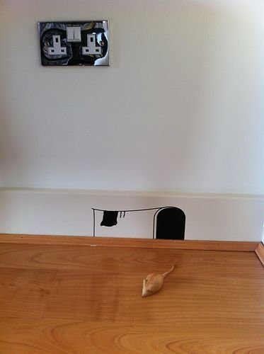 60 Second Makeover Limited Micky's House Mouse Hole Wall Sticker Landing Hall Idea Skirting Board