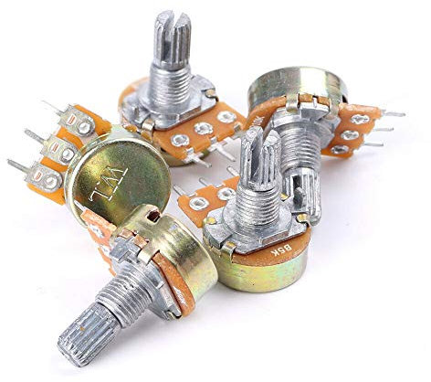 Lineares Potentiometer, 5 K Ohm, 3 Klemmen, rotierend, Audio, Typ B, 5 Stück