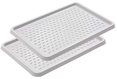 BranQ - Home essential BranQ Schuhablage aus Kunststoff, PP, Hellgrau, 54 x 38,5 x 3 cm (LxBxH), 2 Stück