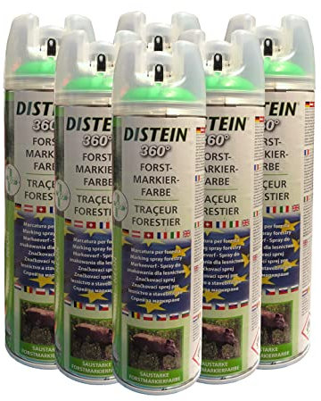 Distein Lot de 6 bombes de marquage Ergonom à 360° - Vert fluo