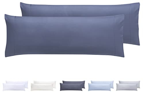 Todocama 2 Kissenbezüge, extra weiche Mikrofaser, hypoallergen, Set mit 2 Kissenbezügen, 105 x 40 cm, Graublau