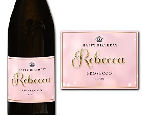 forefrontdesigns Personalised Champagne Bottle Label - Custom Champagne Label Bottle Sticker, Perfect for Weddings, Anniversaries, Birthdays & Gifts - Premium Customisable Prosecco Sticker