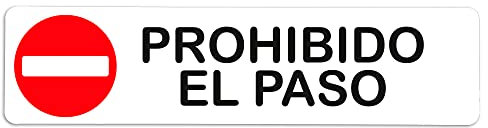 Becral® - Adhesivo de Vinilo PROHIBIDO EL PASO | Pegatina puerta de VINILO | Señal informativa | Cartel Puerta 200x50mm