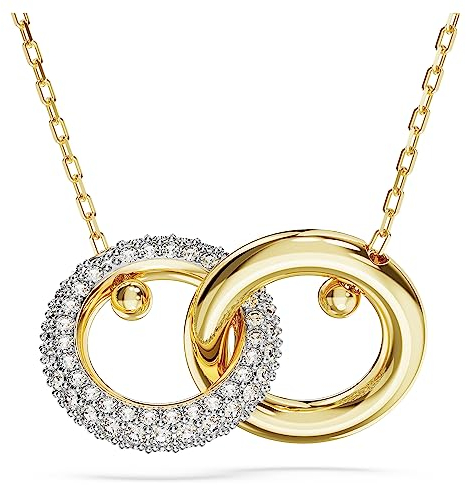 Swarovski Dextera Anhänger, Vergoldete Damenhalskette mit Strahlenden Swarovski Kristallen