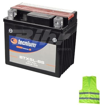 KOMPATIBEL MIT KEEWAY RY8/SP 50 pro Jahr 2006 al 2008 TECNIUM YTX5L-BS BTX5L-BS Batterie GELIEFERT GELADEN UND EINSATZBEREIT 4 Ampere 12 Volt 113X70X105MM BATTERIEN