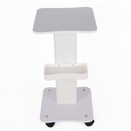 HOARLICN Schönheit Kosmetikwagen Arbeitswagen, Beauty Salon Trolley Gerätewagen Kosmetik Tragbar Wagen Mit Rollen Für Friseur Beauty Salon Spa,Weiß