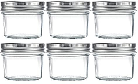 Danmu Art 16pcs 100ml Glass jam Jars with Metal Lids, Wide Mouth Small Glass Jars for Chutney,Yogurt Pudding,Spices (16)