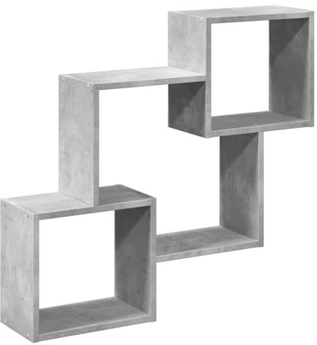 vidaXL Armoire Murale 78x18x71 cm Gris béton Bois d'ingénierie, Armoire Murale Flottante, étagère Murale, vitrine Murale, Meuble TV Mural