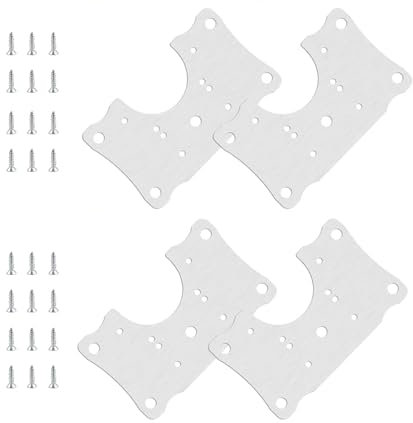 liuchanghe Plaque de Réparation de Charnière, 4PCS Charnières de Portes en Acier Inoxydable Plaques de Réparation de Porte D'armoire de Cuisine de Fixation Plate avec vis