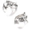 2X Punkstil Haifischringe Weiße & Ringe Verstellbare Öffnung Metallring Schmuck Für Frauen Männer