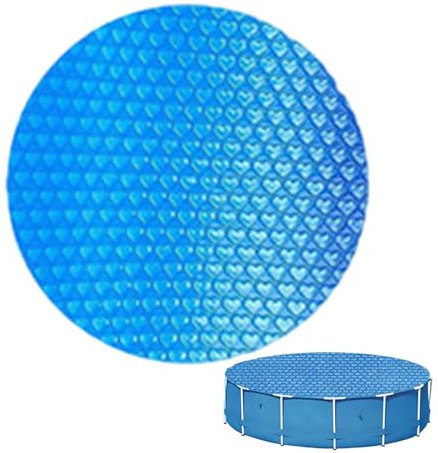 Qkbuza Bâche À Bulles Solaire Ronde pour Piscine, Couverture Solaire pour Piscine, Film D'isolation Thermique pour Piscine, Protecteur De Piscine en PE pour Piscine Hors Sol Creusée