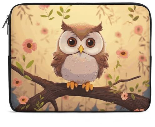 Laptophülle Süße Eule Laptop Tasche Mit Reißverschluß Wasserdicht Notebooktasche, Für Männer, Frauen, Laptops, 15In